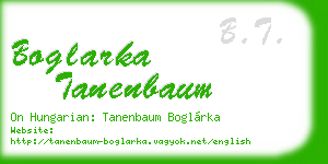 boglarka tanenbaum business card